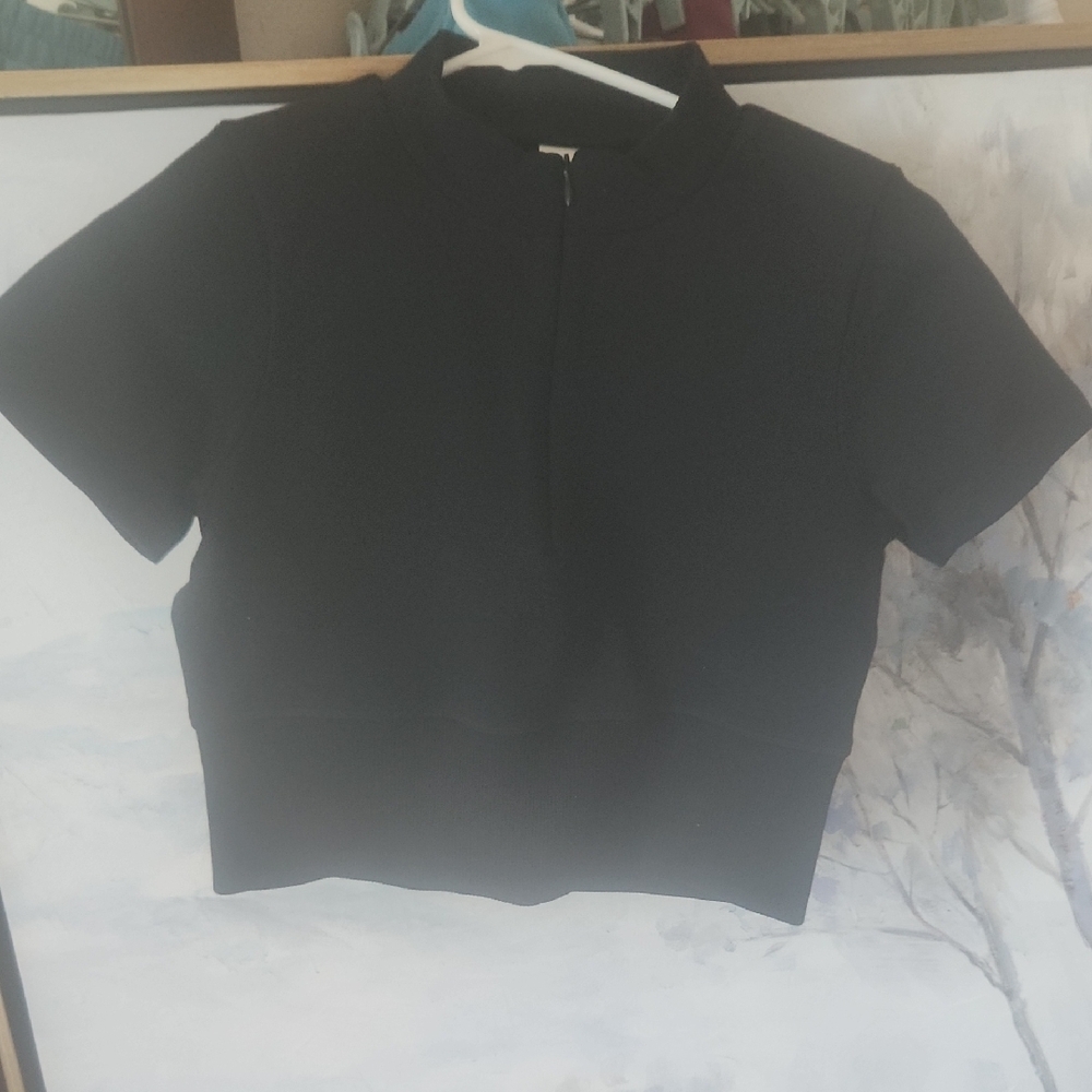 ALO Yoga Black Zip-Up Crop Top - Picture 5 of 8